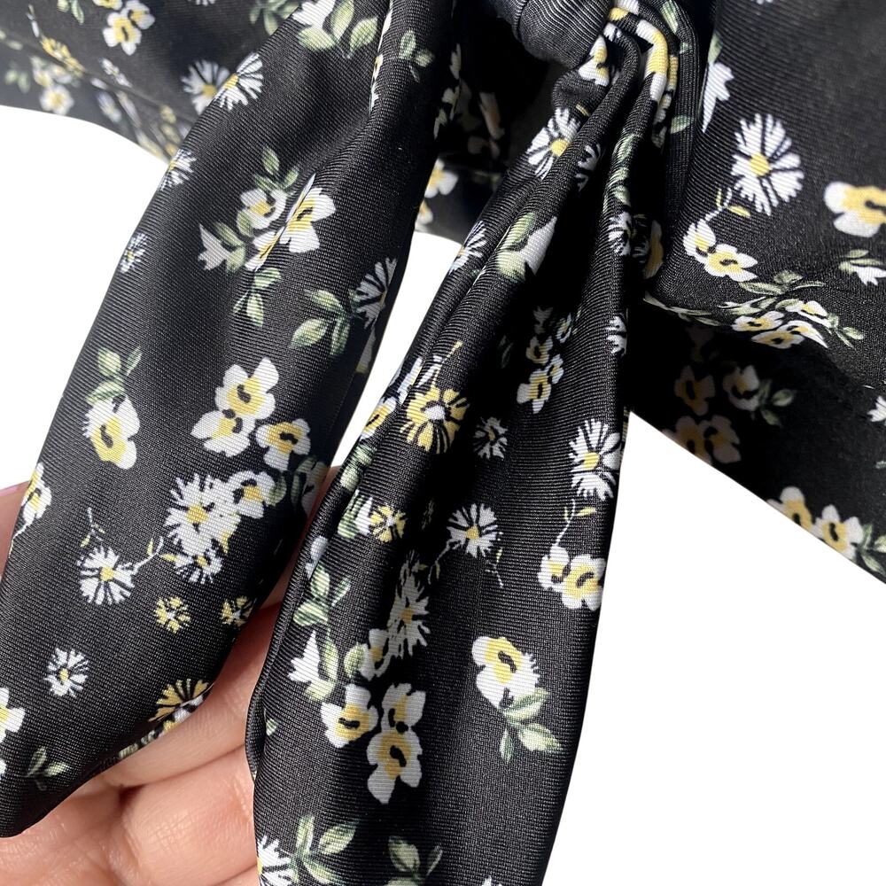 Social Angel Tie Front Bikini Top Size 3X Dark Floral Grunge Moody Romanticism - Picture 3 of 11